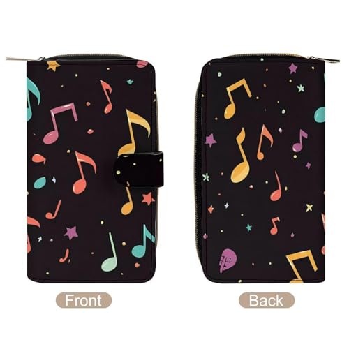 Musical Note Womens PU Leather Wallet Long Purse Clutch Organizer for Office Travel3