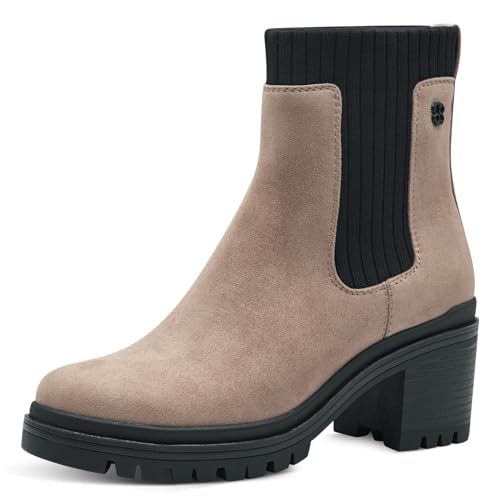s.Oliver Damen Chelsea Boots mit Blockabsatz Vegan