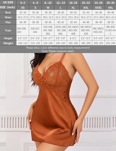 Image of Avidlove Women Lingerie V Neck Sexy Nightwear Satin Sleepwear Lace Chemise Mini Babydoll Nightgown