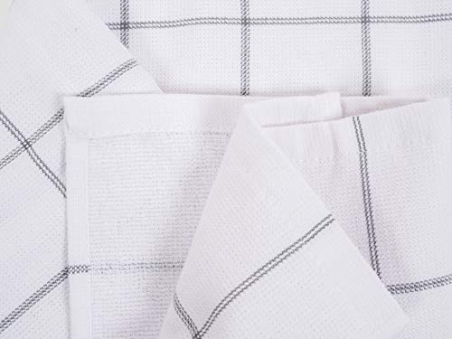 Kaf Home Monaco Mixed Yarn Dyed Reversible Terry Dish Towel Set Of 6, 100-Percent Egyptian Cotton, 18 X 28-Inch Kitchen Towels (Gray) #TOP3