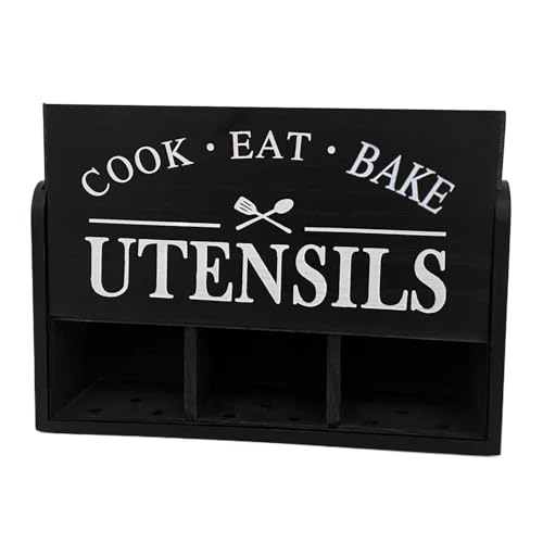Counter Cutlery Organizer - Kitchen Cutlery Holder With Drainage | 3 Compartments Drain Hole Design Dinnerware Box For Small Commercial Restaurant