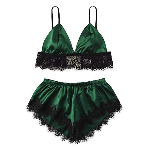 Chemise de nuit sexy en satin vert taille M résolvant le manque de confort