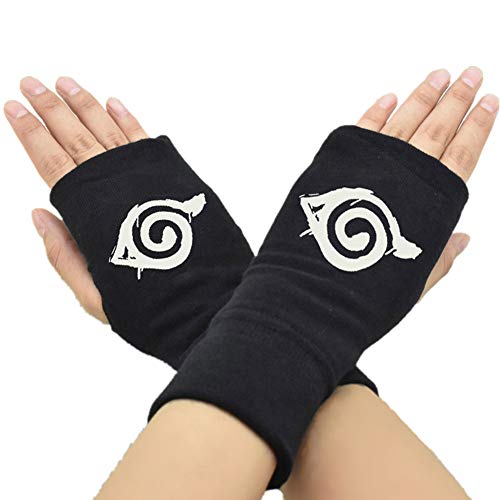 Preisvergleich Produktbild GOTH Perhk Anime Naruto Handschuhe Cosplay Handschuhe Fingerlose Handschuhe Halbfinger Gedruckt Handschuhe Geschenk für Anime Fans( H08)
