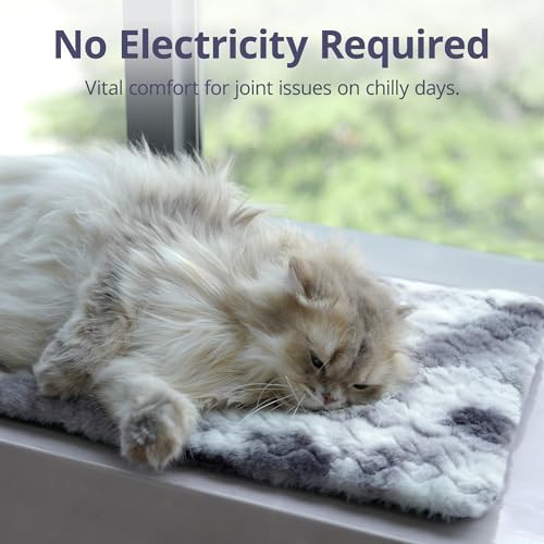 Cat Window Bed 60 x 24 cm, Cat Window Hammock, Sill Non-Slip Pet Self-warming Mat for Windowsill, Self Heated Pet Blantket Machine Washable - Image 3