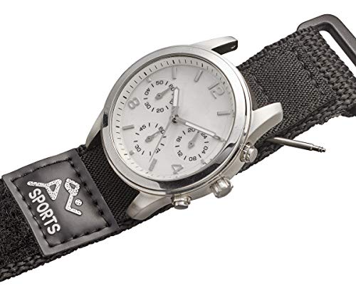 Alpine Sporty Padded Nylon Fabric Watch Band - 20Mm, Black/ Black #TOP2