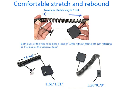 Loradar 7Ft Retractable Cable Lock With Double Sided Adhesive For Gaming Controller, Tablets, Mobile Phones Other Hardware Showroom And Controller, Tv, Dvd Remote Control Tether… thumb #1
