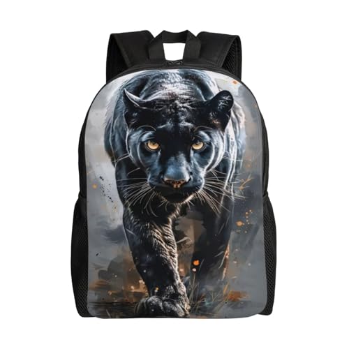 Teen Unisex Backpack Black Panther Walking 16Inch Durable Backpack Gym Casual Daypack for Women Men Gift
