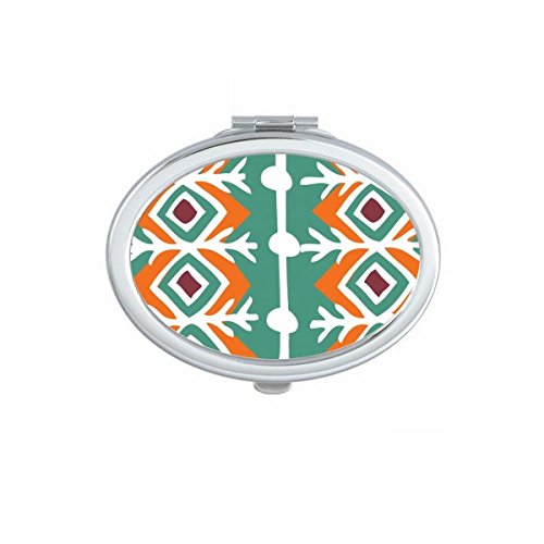 Miroir de poche ovale Mexique totems dessin multicolore compact