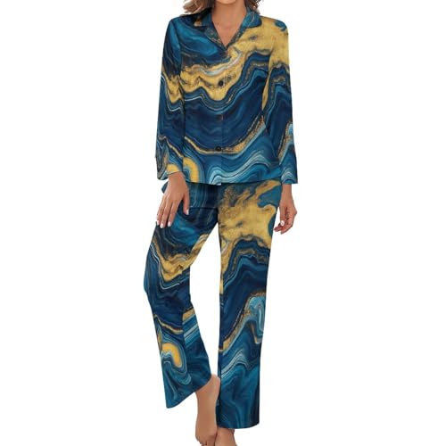 Pyjama pour femme ensemble pyjama mignon grande taille 2 pièces chemise pantalon vêtement de nuit