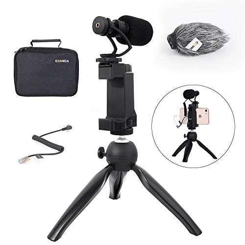 Comica Smartphone Video Rig Kit CVM-VM10-K2 Mini Tripod with Cardioid Directional Shotgun Video