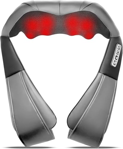 UFFAE Shiatsu Neck and Back Massager with Heat, Electric Deep Tissue Kneading Neck and Shoulder Massage, Best Gifts for Women Men Mom Dad Mothers Fathers Day Birthday Gift, Grey (NOT Cordless)