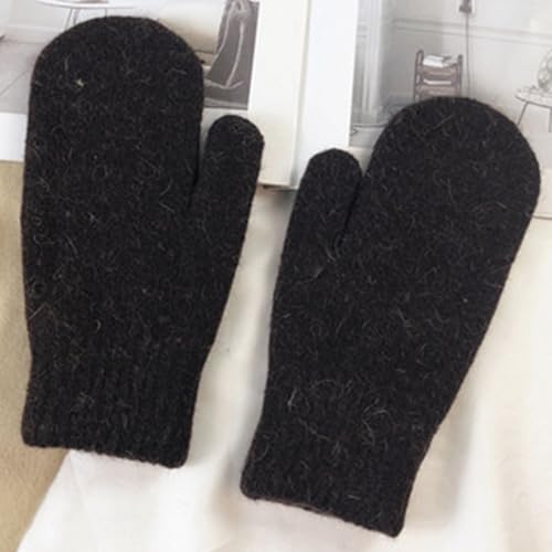 IZUS Winter-Warm Stretchy Knit-Mittens for Women Spring Fall Outdoor Elastic-Cuff Crochet-Cable-Gloves S/M