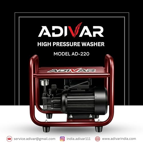 Image of AD-220 High Pressure Washer | 2600W Motor | 220 Bar Max Pressure | 10 L /Min Flow Rate | Portable Electric Washer for Car, Bike, Solar Panel, Walkways & Home Cleaning