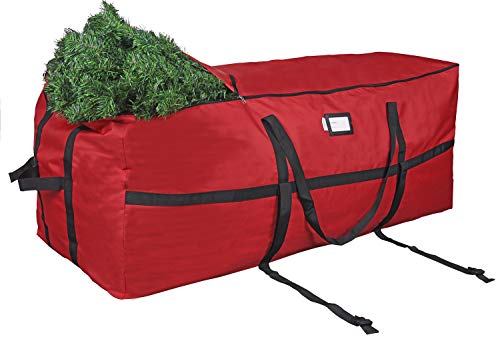 Propik Christmas Tree Storage Bag, Fits Up To 9 Ft. Tall Disassembled Holiday Tree, Heavy Duty Storage Container, 24" Height X 24" Extra Wide X 60" Long With Top And Side Handles And Straps (Red) #TOP9