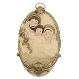 Levemolo Pila de agua de resina de la Sagrada Familia, José María y el Niño Jesús para la entrada del hogar, boda, confirmación, fiesta, bautismo, Pascua, decoración del hogar, 5 pulgadas de alto