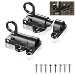 2 Pcs Black Loft Hatch Catch with Screws, Door Bolt Spring Latch, Metal Gate Bolts for Windows Wooden Gates Garden Door Courtyard Storage Cabinets