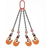 Lifting Chains with Adjuster Hooks，Horizontal Plate Lifting Clamp 1.6T/3527lbs Heavy Duty Lifting Clamp With High Strength Manganese Steel Chain Slings For Industry Hoist Crane, Jaw Opening 0~15mm(1m