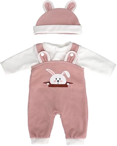 Juego de 3 piezas de ropa para muñecas adecuado para muñecas recién nacidas de 14 en 18 pulgadas muñecas hechas a mano casuales de moda sombreros