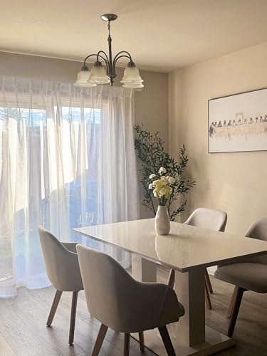 Image of TWOPAGES Natural Pinch Pleated Sheer Curtains, 100 inch W x 96 inch L, 2 Panels