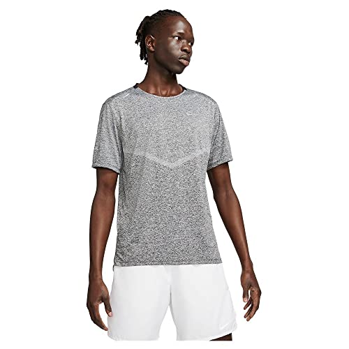 Nike Rise 365 Men's Dri-FIT Short-Sleeve Running Top (Black/Heather, CZ9184-011), Black/Heather, Large