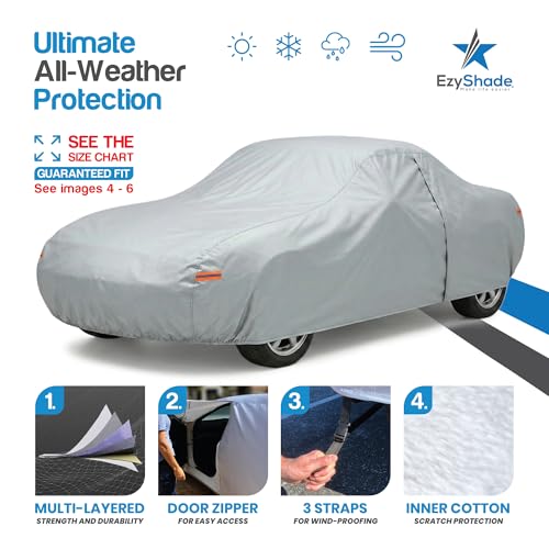 Image of EzyShade 10-Layer Waterproof Sports Car Cover. See Vehicle Size-Chart for Accurate Fit. All Weather Full Outdoor Covers. MG MGB MGC MX-5 Porsche Classic Cars. Sun Snow Rain. Size C0 (See SizeChart)