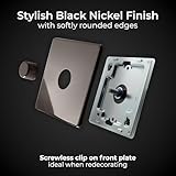 BG Electrical Intelligent Single Wall Dimmer Switch, 2 Way, Screwless Front Plate, Premium Flatplate, Black Nickel, 200W, FBN81 - Image 2