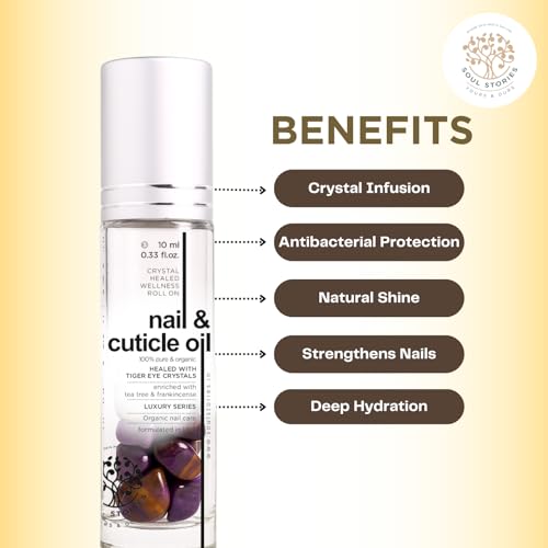 Image of Soul Stories Nail & Cuticle Oil - 10ml | Hydrating Oil to Repair Cuticles Overnight & Remedy for Damaged, Thin Nails | With Argan, Jojoba, Vitamin E & Frankincense | Strengthens, Nourishes & Restores Healthy Shine