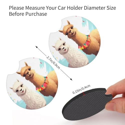 Llama alpaca portavasos para carro 2 piezas goma negra miniatura 5