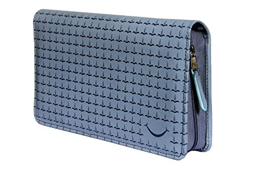 Image of Sukeshcraft Multiple Cheque Book Holder | Original PU Holds Upto 8 Cheque Books, Greyblue