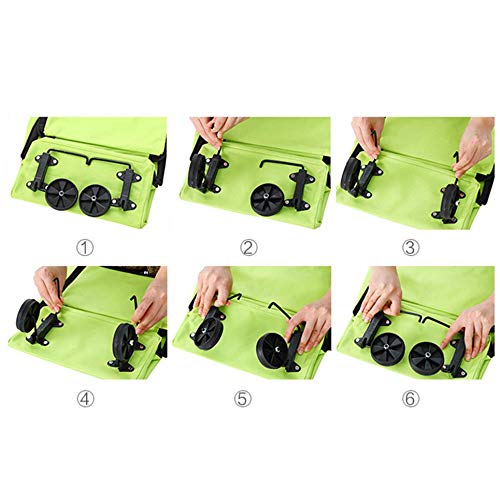 Einkaufstrolley mit Rädern, faltbar, Grün – Bild 8