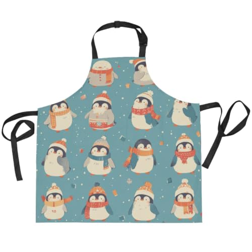 Tablier pingouins de cuisine et peinture pour homme et enfant