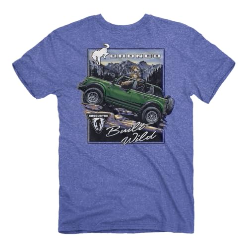 Ford Bronco Short Sleeve T-Shirt, Royal | Classic Bronco, Sasquatch Design | Polycotton Fabric
