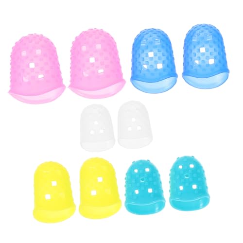 HEALEEP Guitar Finger Protector 10 Pcs Silicone Finger Covers 5 Sizes Non-Slip Comfortable for Guitar Ukulele