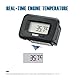 Runleader Snap-In-Temperaturmessgerät, Übertemperaturwarnung, maximale Temperaturaufzeichnung, Batterie und externe Stromversorgung für Rasenmäher Golfwagengenerator Motorrad ATV Außenborder Marine