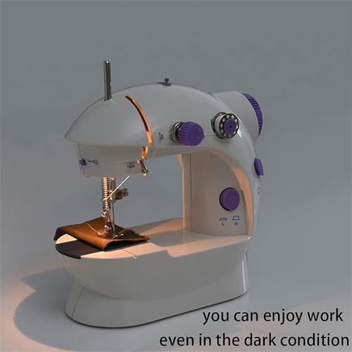 Naaimachine Mini Draagbaar Huishoudelijk Nachtlampje Voetpedaal Rechte Lijn Handtafel Twee Draadkit Elektrisch - Image 3