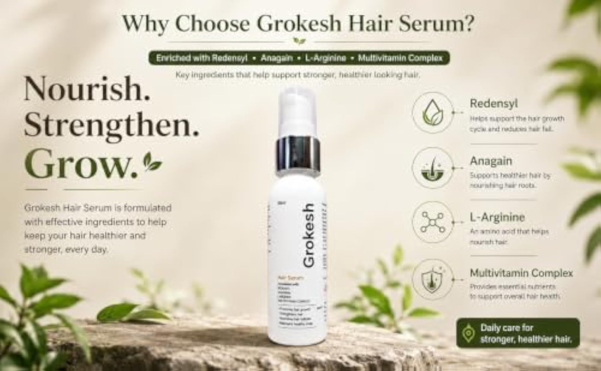 Advanced Hair Growth Serum with Redensyl & Anagain