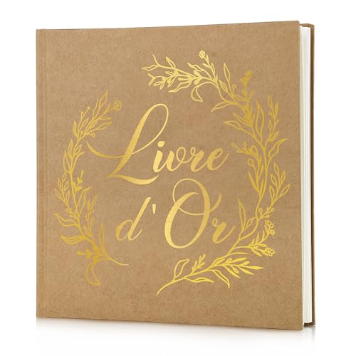 BOFUNX Libro de Visitas de Boda Libro de Firmas para los Invitados Álbum de Recuerdos para Decoración de Boda