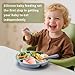 Silicone Baby Feeding Set, Includes Baby Spoons, Toddler Plates and Baby Fork, Suction Plates for Toddlers Divided Design, Microwave and Dishwasher Safe (C-2)