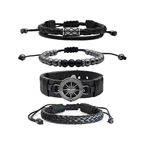 Pulseiras Masculinas Couro Kit Bússola C/04