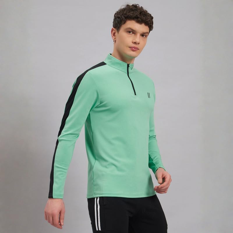 Image of ATICX Polyester Full Sleeve Compression High Turtle Neck Sports Jersey T Shirt for Men - Quick Dry Fit Gym Workout Top for Running, Swimming, Training, Cycling, Football, Badminton