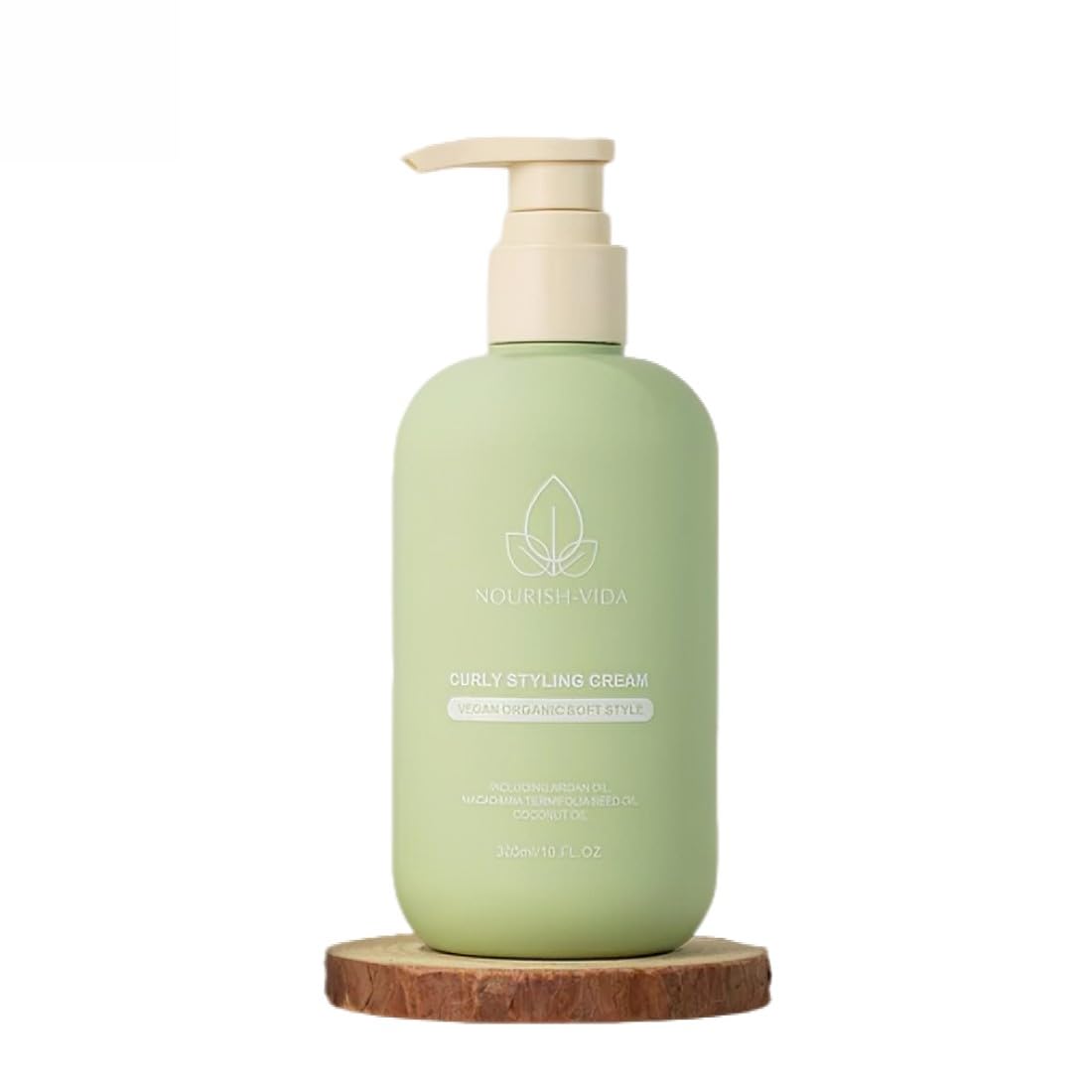 Nourish-Vida Curly Styling Cream - Vegan Organic Curl Definer for Frizz Control, Soft Hold and Deep Hydration with Argan, Macadamia and Coconut Oils, Lightweight, Non-Greasy - (10 fl oz)