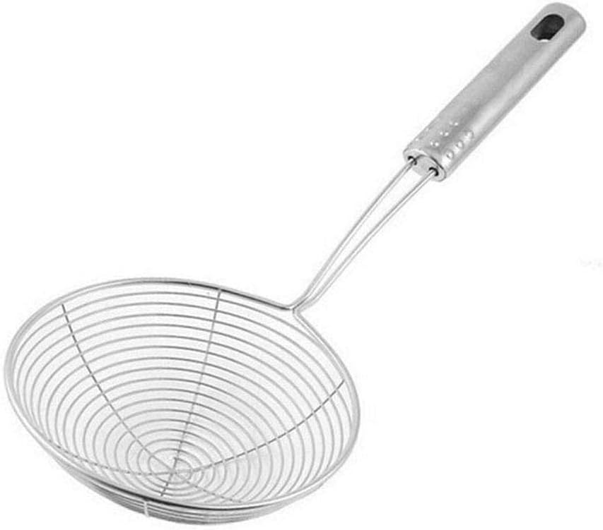 Colander Spoon Mesh Strainer Skimmer Ladle Steel Long Handle Cooking Steaming Frying Kitchen