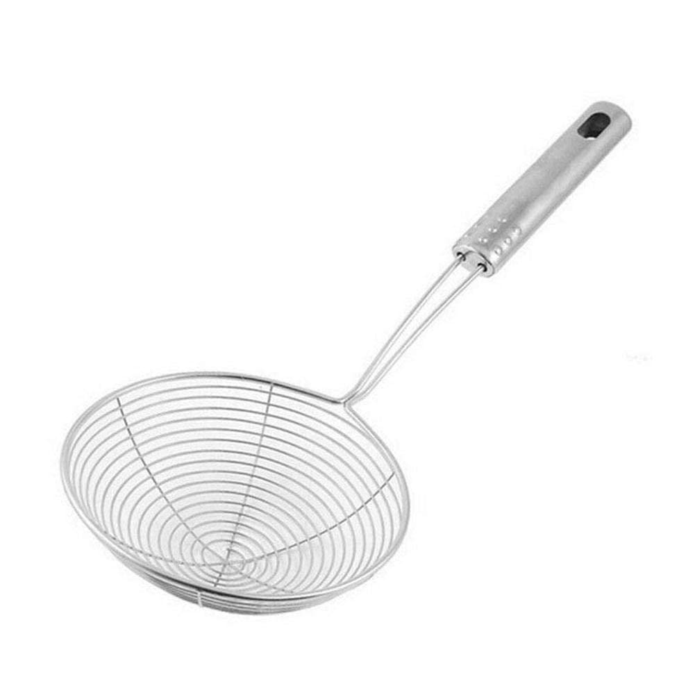 Colander Spoon Mesh Strainer Skimmer Ladle Steel Long Handle Cooking Steaming Frying Kitchen