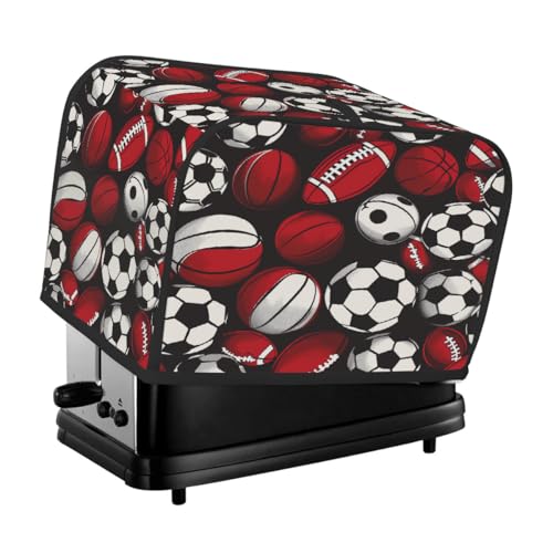 Copertura per tostapane, 2 fette, palline da calcio, palloni da basket, copertura per tostapane con anello per appendere, protezioni per pane e piccoli elettrodomestici da cucina (solo copertura)