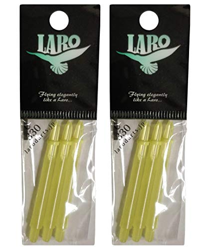 Image of Lstyle Dart Shafts: Plastic Nylon Shaft - for Soft Tip and Steel Tip Darts - (6 Shafts Total) - Milky Yellow 330 (Long /Medium)