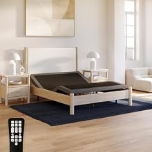 Adjustable Comfort Upholstered Premium Adjustable Base with Upgraded Motors, Massage, Wireless Remote, USB Port-Ergonomic Head and Foot Inclines, Twin XL