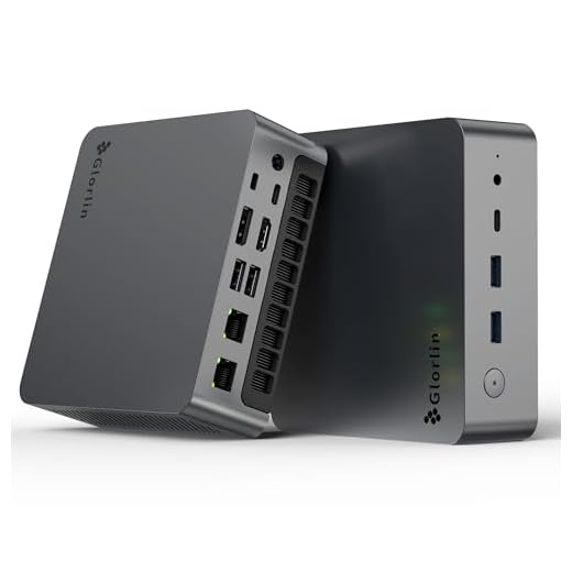 Glorlin Mini PC AMD Ryzen 7 8745HS bis 4,9 GHz, Mini Gaming PC 16 GB DDR5 1 TB NVMe SSD, Radeon 780M, 2X 2,5 G LAN, USB4 4K@144Hz, WiFi6/BT5.2, 3-Fach 4K Display, W11 Pro
