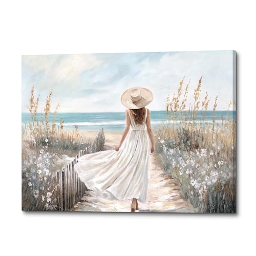 ArtSquare Coastal Woman Canvas Wall Art
