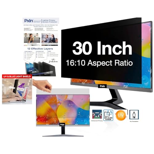 Image of PxIn 30 Inch (16:10) Monitor Privacy Filter | No Eye Strain | Anti-Glare & Blue-Light UV, Anti-Scratch, No Dry Eyes