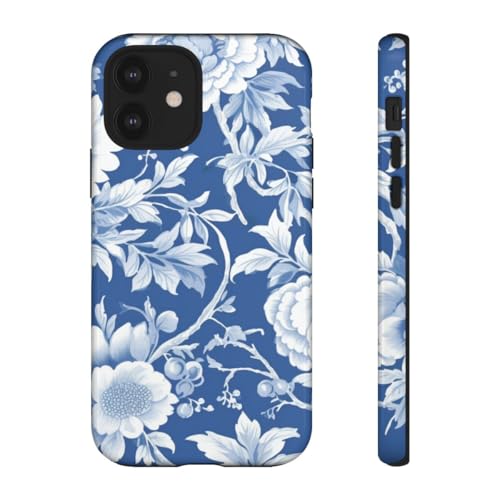 Coque floral bleu et blanc iPhone 12 pour sublimer vos tenues d'été
